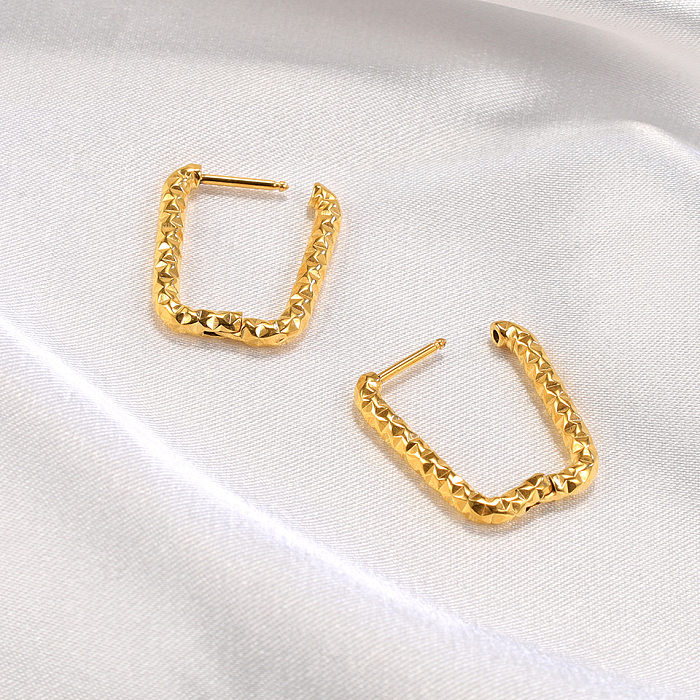 1 Pair Simple Style Geometric Plating Stainless Steel Earrings