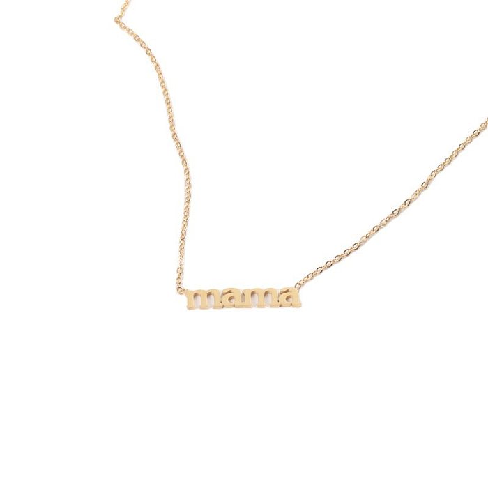 Fashion MAMA Letter Stainless Steel Chain Necklace