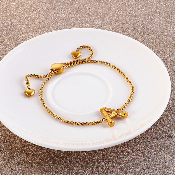 Bracelet avec lettres anglaises en acier inoxydable, vente en gros de bijoux
