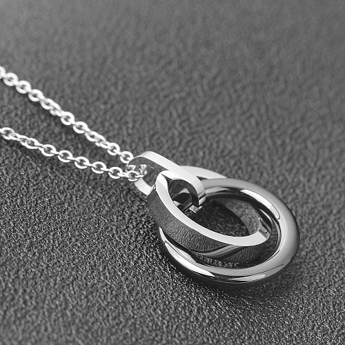 Simple Style Color Block Stainless Steel Polishing Pendant Necklace