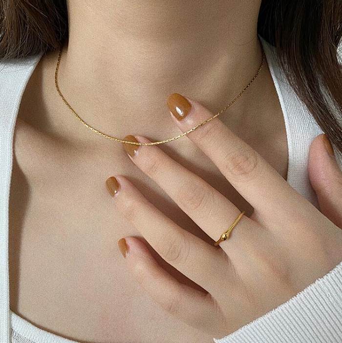 Großhandel Halskette Minimalistische Kette Superfine Halskette Mode gestapelt Gold Titan Stahl