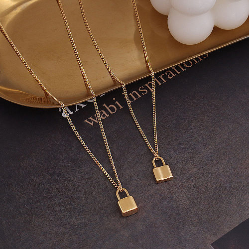 قلادة مجوهرات بسيطة بقفل قلادة من الفولاذ المقاوم للصدأ ومجوهرات مطلية بالذهب عيار 18 قيراط