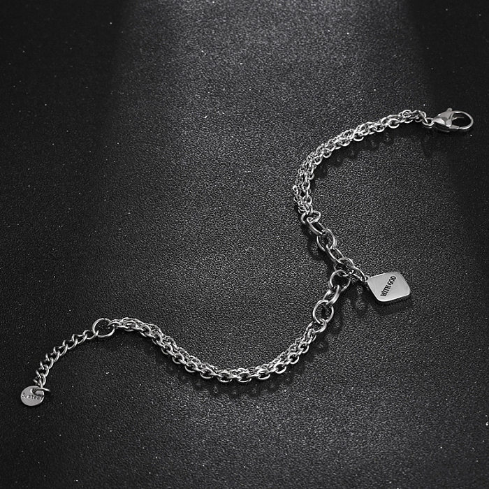 Bracelets de polissage en acier titane, lettre de Style Simple et décontracté, losange