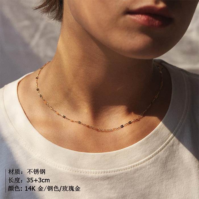 Bijoux chaîne monocouche collier femme créatif en acier inoxydable accessoires collier 316L chaîne de clavicule