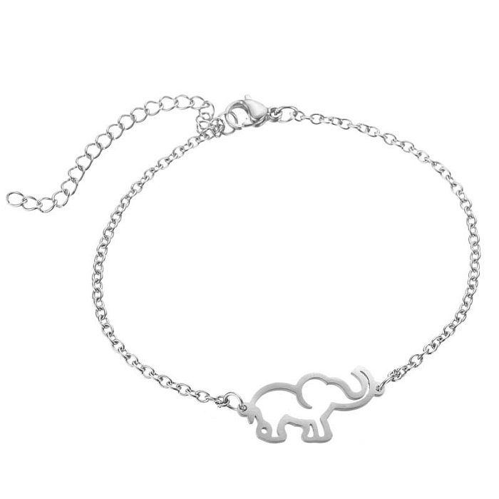1 Stück modische Elefanten-Armbänder aus Edelstahl