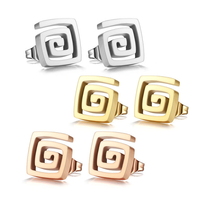 Fashion Solid Color Stainless Steel  Ear Studs 1 Pair