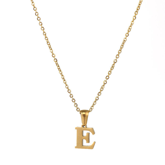 Schlichte Buchstaben-Halskette aus Edelstahl, 1 Stück