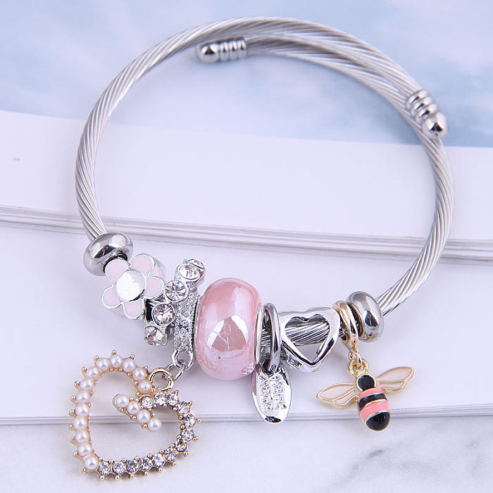 Fashion Metal Simple Heart Bee Multi-element Bracelet