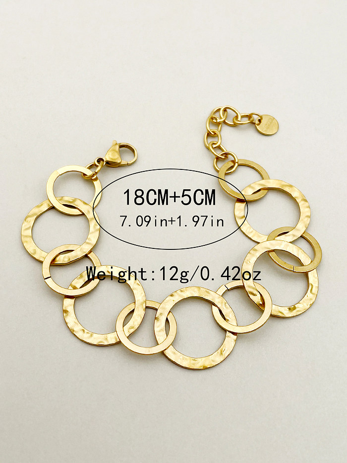 Modern Style Simple Style Round Stainless Steel Plating Gold Plated Bracelets