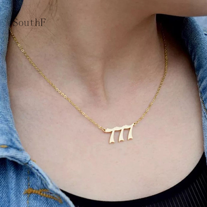 Simple Style Number Stainless Steel  Plating Necklace 1 Piece