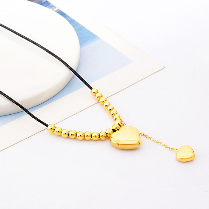 Einfache Halskette mit Buchstaben-Anhänger aus Edelstahl, 1 Stück