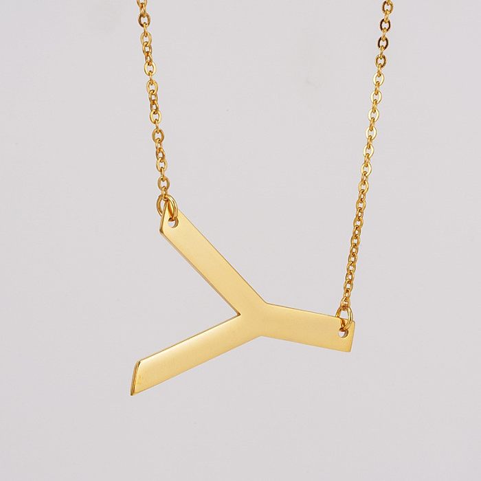 1 Piece Fashion Letter Stainless Steel  Plating Necklace