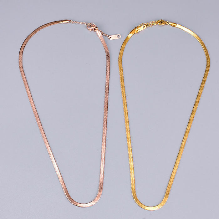 Bijoux Simple chaîne unie collier court en acier inoxydable bijoux en gros