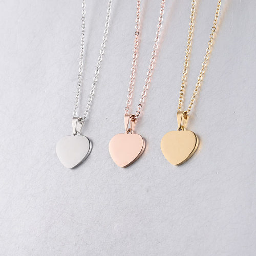 Simple Style Heart Shape Stainless Steel  Gold Plated Silver Plated Necklace In Bulk