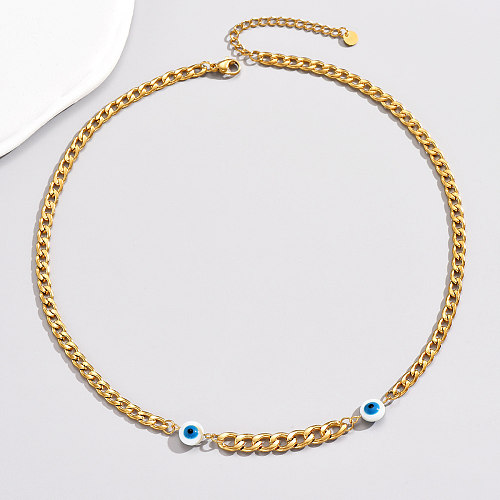 Ethnic Style Eye Stainless Steel  Plastic Handmade Beads Necklace 1 Piece