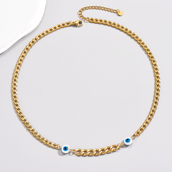Style Ethnique Oeil Acier Inoxydable Plastique Fait Main Collier de Perles 1 Pièce