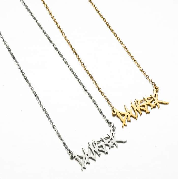 Fashion Letter Stainless Steel  Plating Necklace