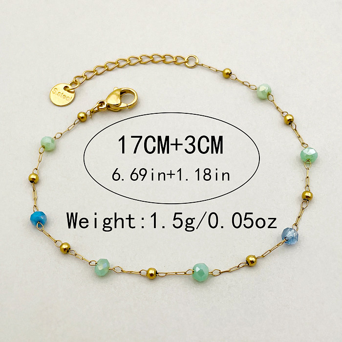 Retro Simple Style Solid Color Stainless Steel Plating Gold Plated Bracelets