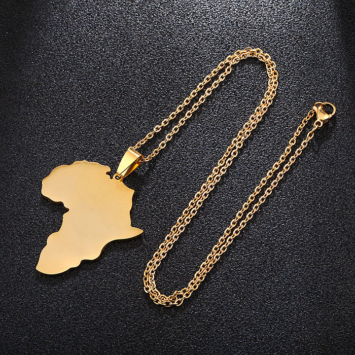 Simple Style Map Stainless Steel Necklace Plating Stainless Steel  Necklaces