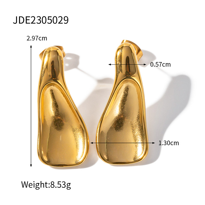 1 Pair IG Style Geometric Plating Stainless Steel  18K Gold Plated Ear Studs