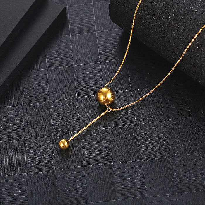 Classic Style Ball Stainless Steel Plating Necklace