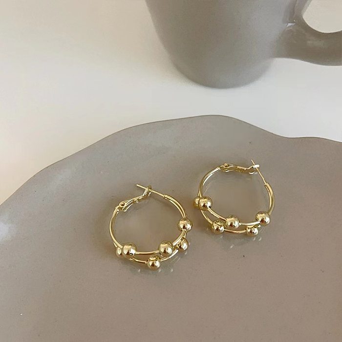 1 Pair Hip-Hop Punk Circle Solid Color Plating Stainless Steel 18K Gold Plated White Gold Plated Hoop Earrings
