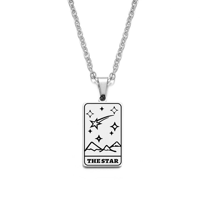 Fashion Tarot Stainless Steel  Pendant Necklace 1 Piece