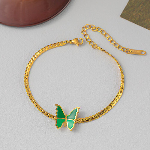 Lady Butterfly Titanium Steel Plating Bracelets