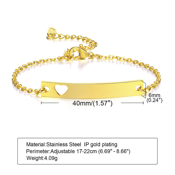 IG Style Simple Style Rechteckige Armbänder aus Edelstahl mit 18-karätiger Vergoldung in großen Mengen