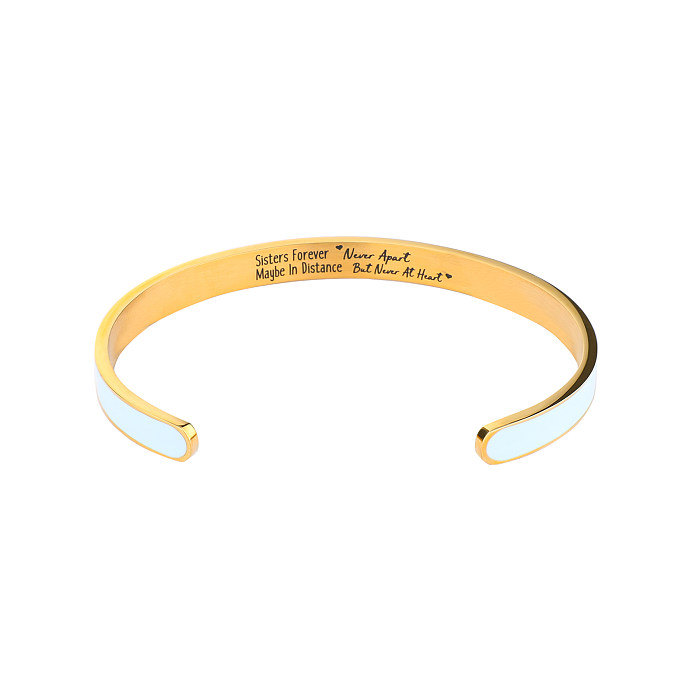 Casual Classic Style Geometric Stainless Steel Gold Plated Bangle In Bulk