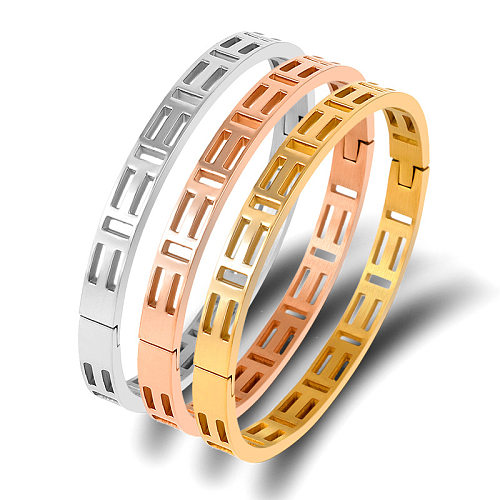 Casual Solid Color Stainless Steel Bangle In Bulk