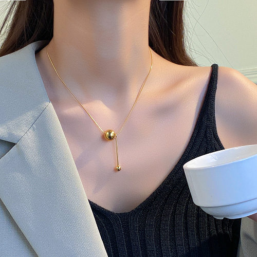 Simple Style Geometric Stainless Steel Plating Pendant Necklace