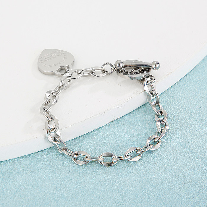 Bracelets de placage en acier inoxydable en forme de coeur à la mode 1 pièce