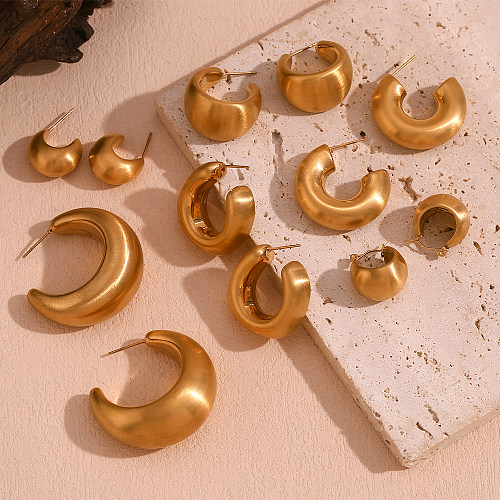 1 par de algemas de orelha banhadas a ouro 18K, estilo simples, estilo clássico, cor sólida