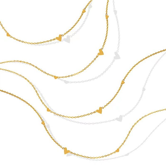 Modische herzförmige Edelstahl-Halsketten mit Überzug aus Edelstahl