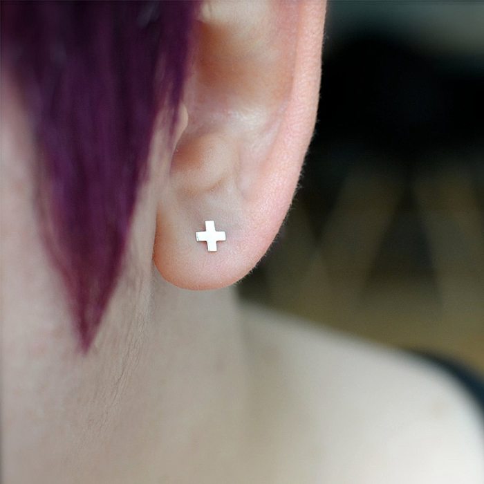 Edelstahl Mode Ohrringe Koreanische Kreuz Ohrringe Einfache Ohrringe Großhandel schmuck