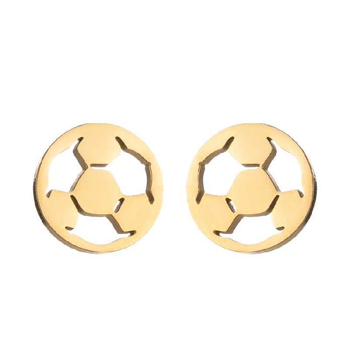 Fashion Letter Skates Ball Stainless Steel  Plating Ear Studs 1 Pair