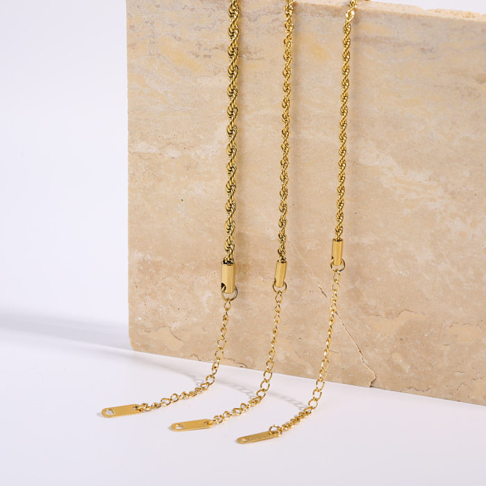 Mode einfache geometrische Beschichtung 18K Gold Edelstahl Halskette