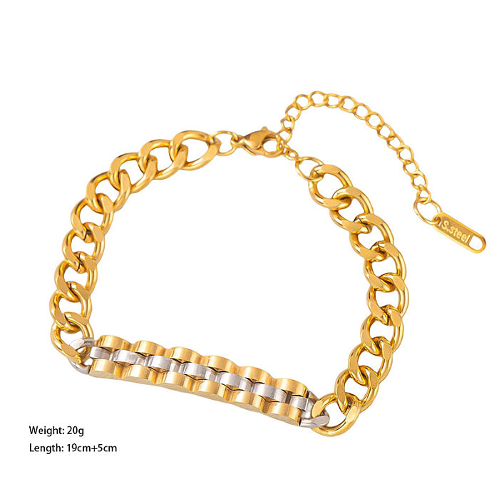 Bracelets de placage en acier titane géométrique de style classique