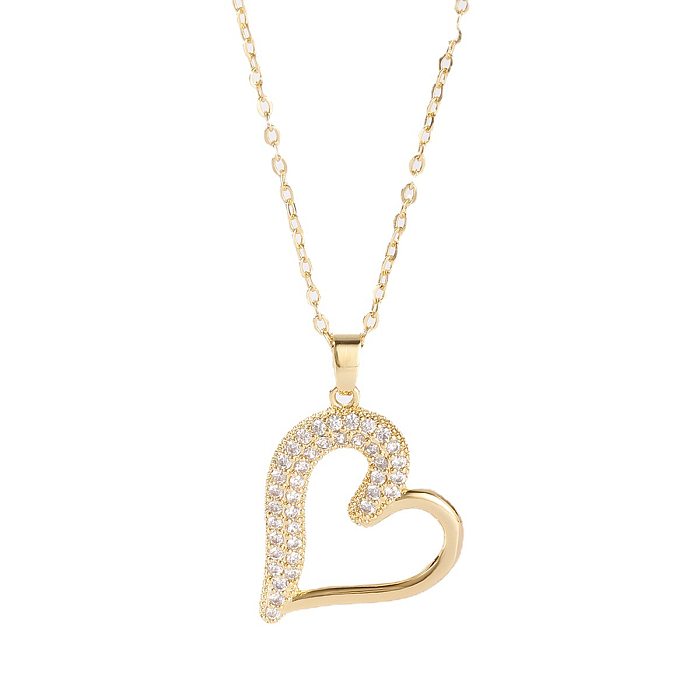 Elegant Letter Dreamcatcher Heart Shape Stainless Steel  Plating Inlay Artificial Pearls Zircon Pendant Necklace