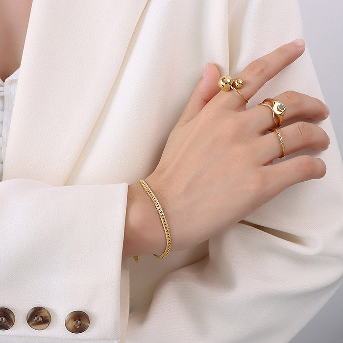 Colar estilo Chocke duplo em aço inoxidável 18 pulseira de colar em ouro real