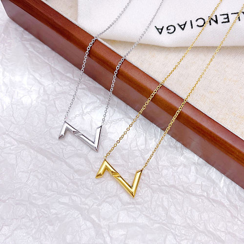 Elegant Lady Letter Stainless Steel  Stainless Steel Plating Pendant Necklace