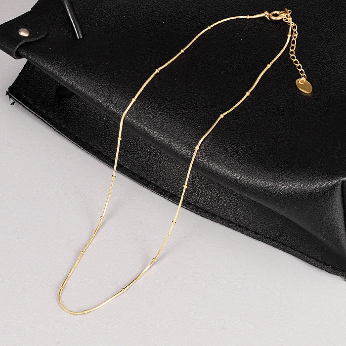 Collier géométrique en acier inoxydable de Style Simple, colliers perlés en acier inoxydable
