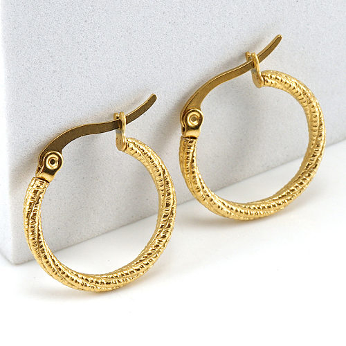 Fashion Circle Stainless Steel  Hoop Earrings Gold Plated Stainless Steel  Earrings