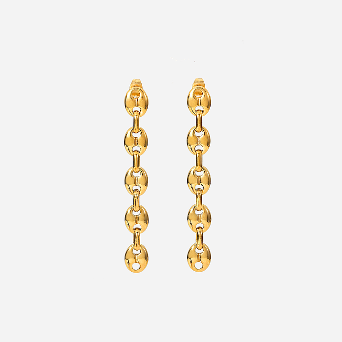 1 Pair Casual Classic Style Geometric Plating Inlay Stainless Steel  Stainless Steel Zircon Gold Plated Earrings