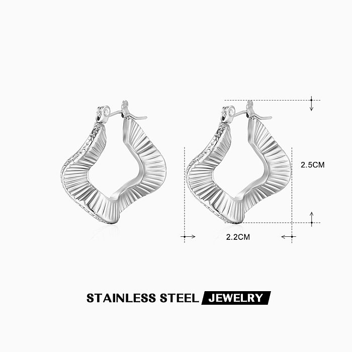 1 Pair Retro Simple Style C Shape Plating Stainless Steel  Ear Studs