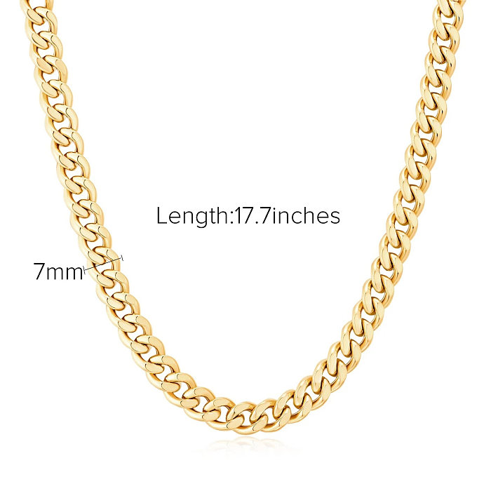 Twisted Cuban Chain 18K Gold Plated Stainless Steel  Necklace Hip Hop Necklace Wholesale