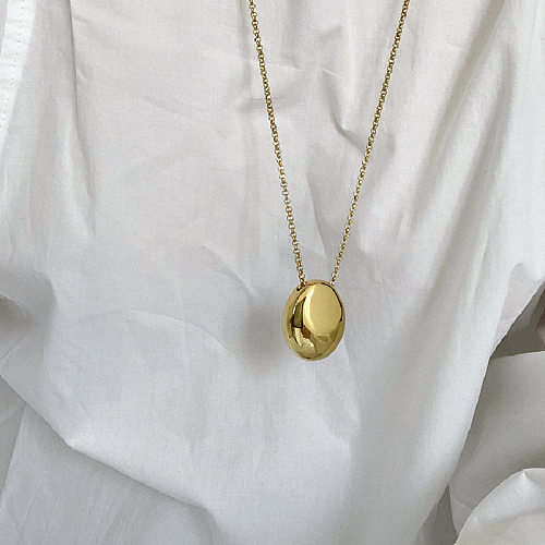 Collier avec pendentif en forme de gouttelettes d'eau, style classique et simple, plaqué en acier inoxydable