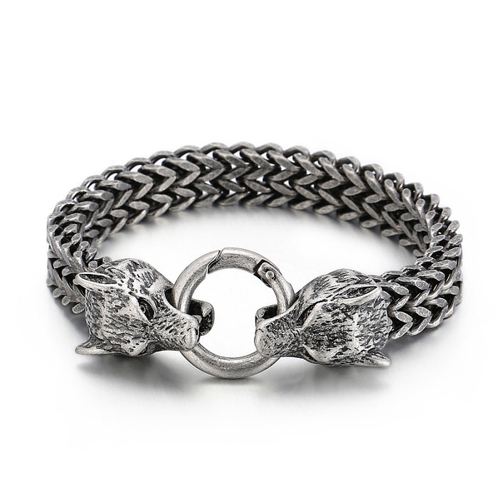 1 Piece Hip-Hop Wolf Titanium Steel Bracelets