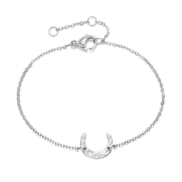 Bracelet Simple en acier inoxydable, créatif en forme de lune, plaqué or, à la mode, bijoux, vente en gros, nouveaux accessoires